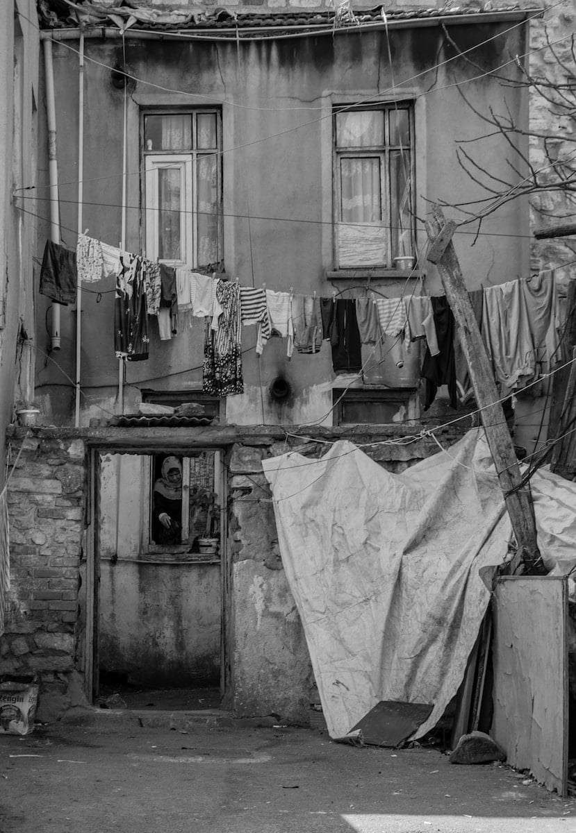 clothes in front of house