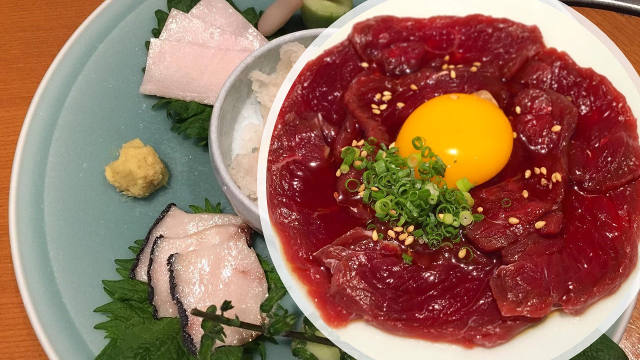 [Sashimi z mięsem wieloryba]Nowe danie specjalne z autorskiej restauracji Kujiraya! Używamy wysokiej jakości czerwonego mięsa, które nie ma smaku, dlatego to danie zmieszane ze słodkim sosem sojowym i żółtkiem zostało dobrze przyjęte przez wielu klientów! Spróbuj raz. Polecane dla tych, którzy jedzą wieloryba po raz pierwszy!